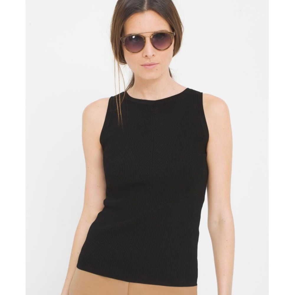 WHBM Sleeveless Ribbed Knit Sweater